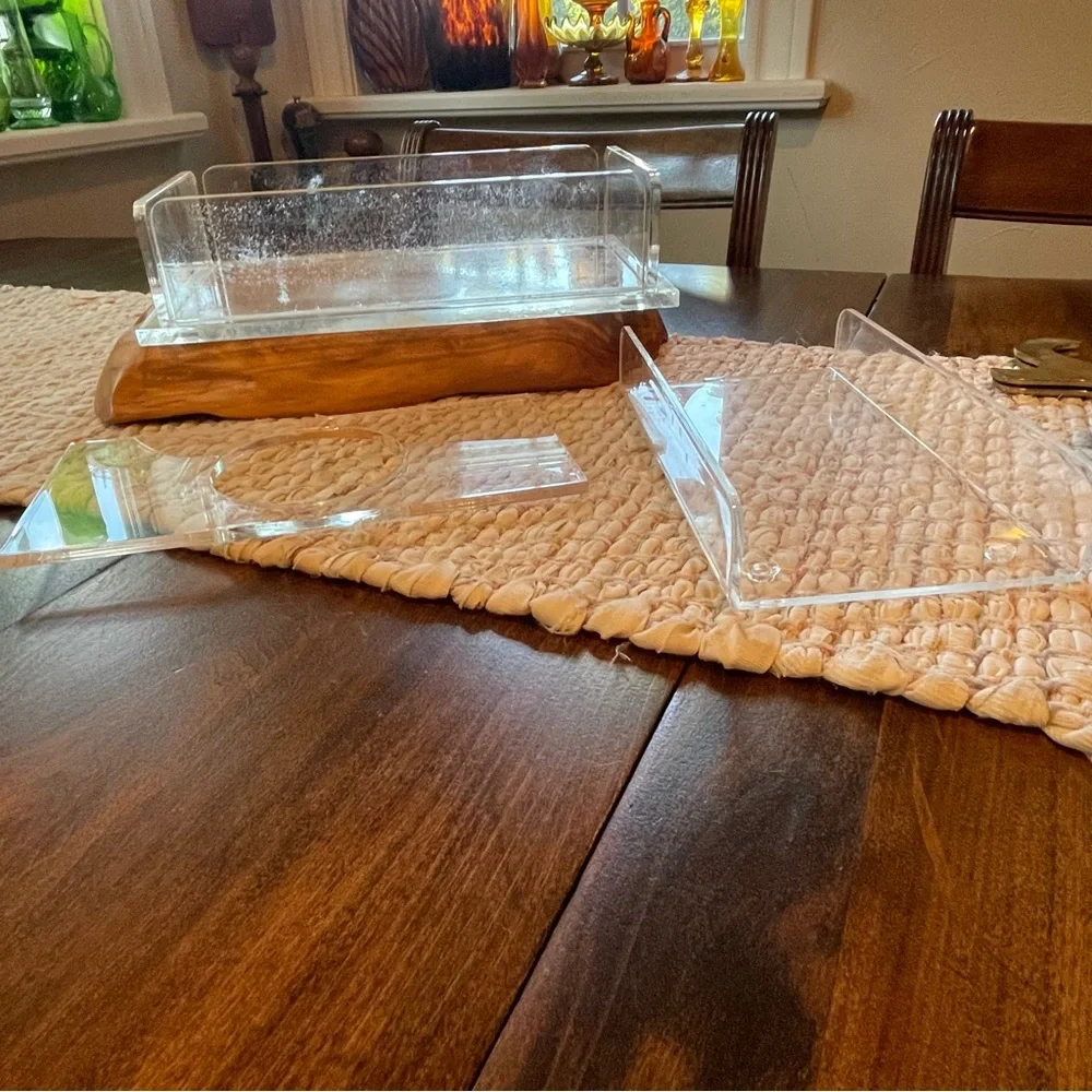Lucite Acrylic Tissue Box Mid Century Modern Vintage